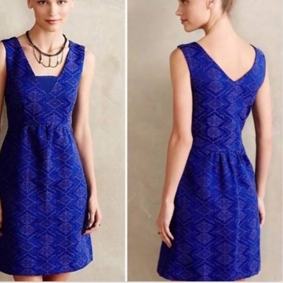 Maeve by Anthropologie Averie Dress Size 6 Blue Purple - Picture 8 of 8